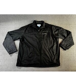Columbia Jacket Mens XXL Black Omni-Shield Fleece Lined Full Zip Ripstop Shell